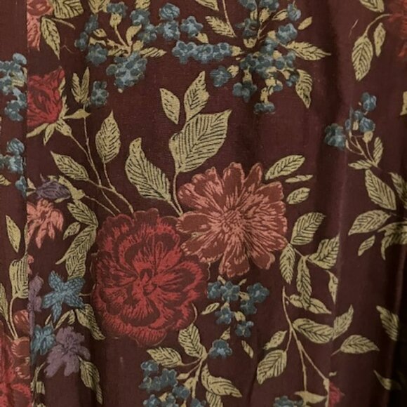 Burgundy Rayon Floral Maxi Dress - Picture 4 of 6